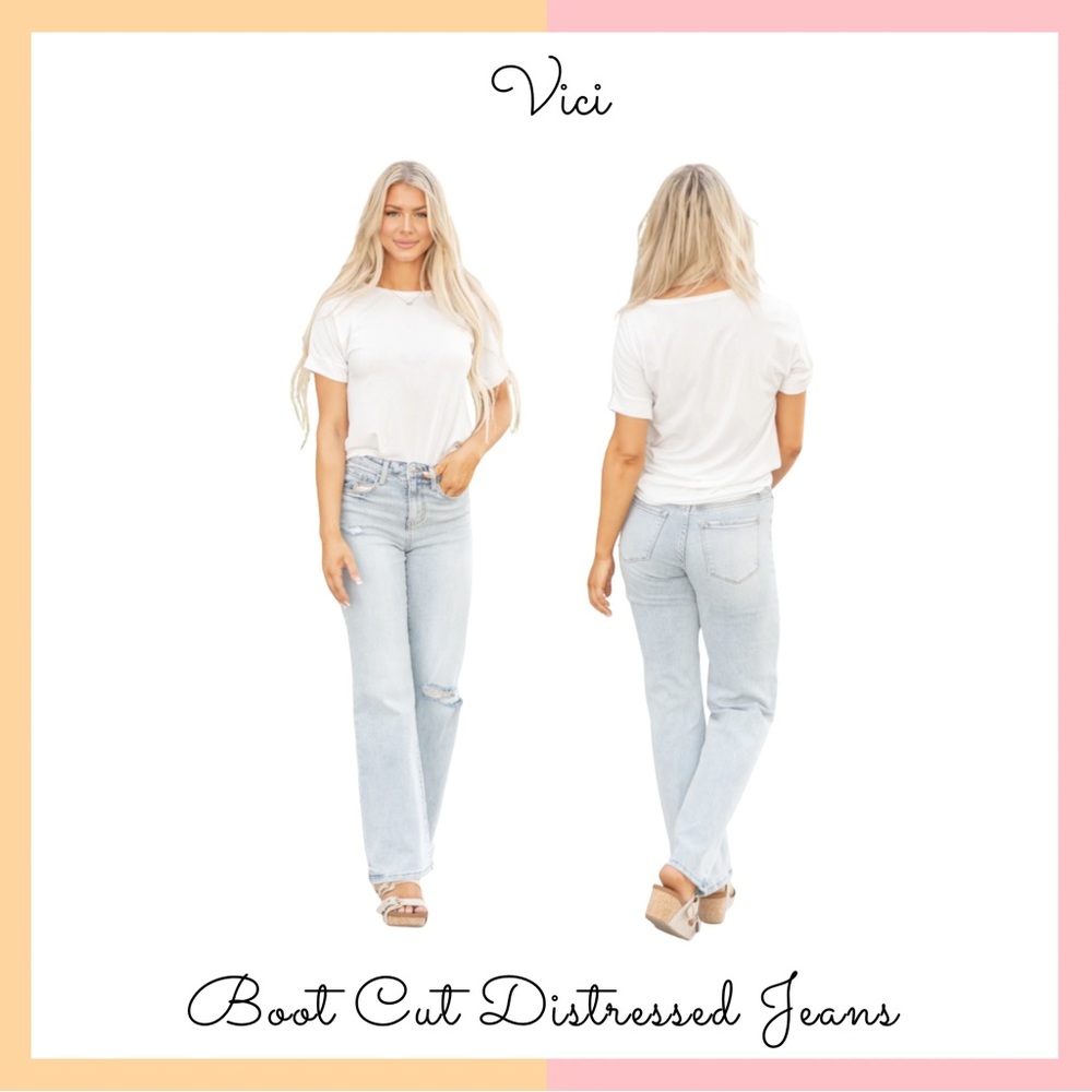 Vici Sky Blue Boot Cut Jeans